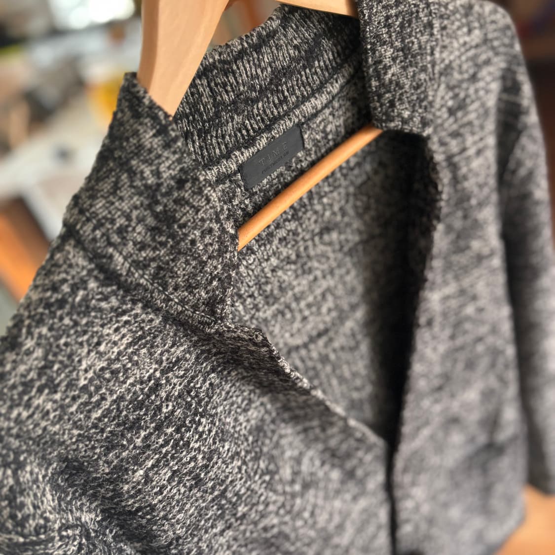 타임 니트 가디건 95 100 그레이 입체적인 디테일 실루엣 상품이미지8