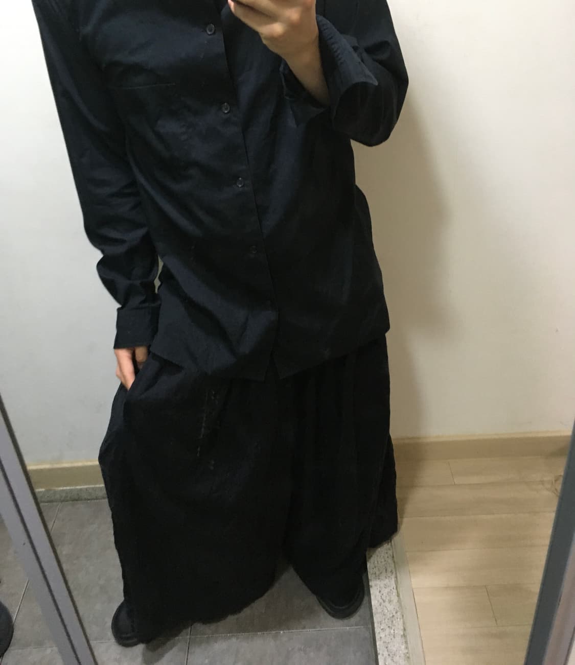 요지 야마모토 하카마 주름 오버핏 사루엘 배기 팬츠 상품이미지3