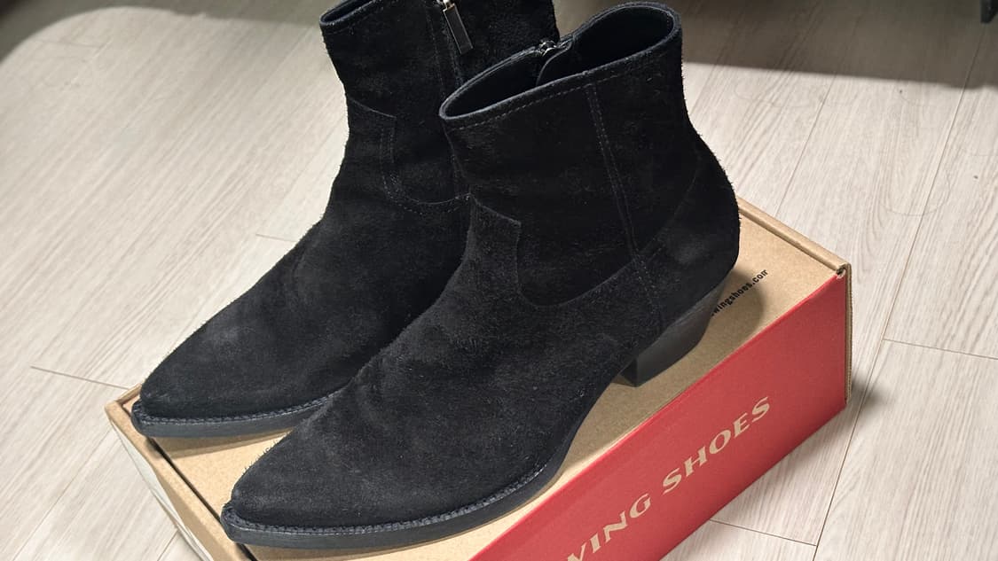 생로랑 루카스 웨스턴 부츠 스웨이드 블랙 42.5 상품이미지1