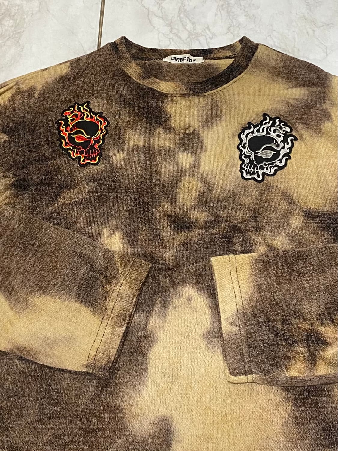 DIRECTOR 스컬 패치 워싱 긴팔 티셔츠 사이즈 105 상품이미지3