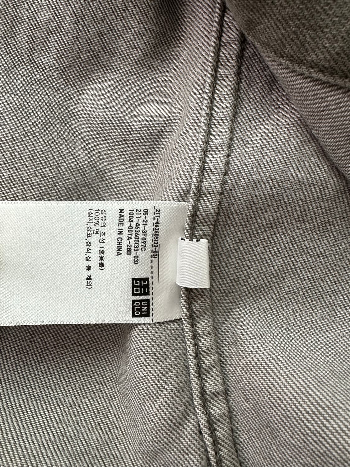 유니클로 U 데님 셔츠 자켓 그레이 M 상품이미지4