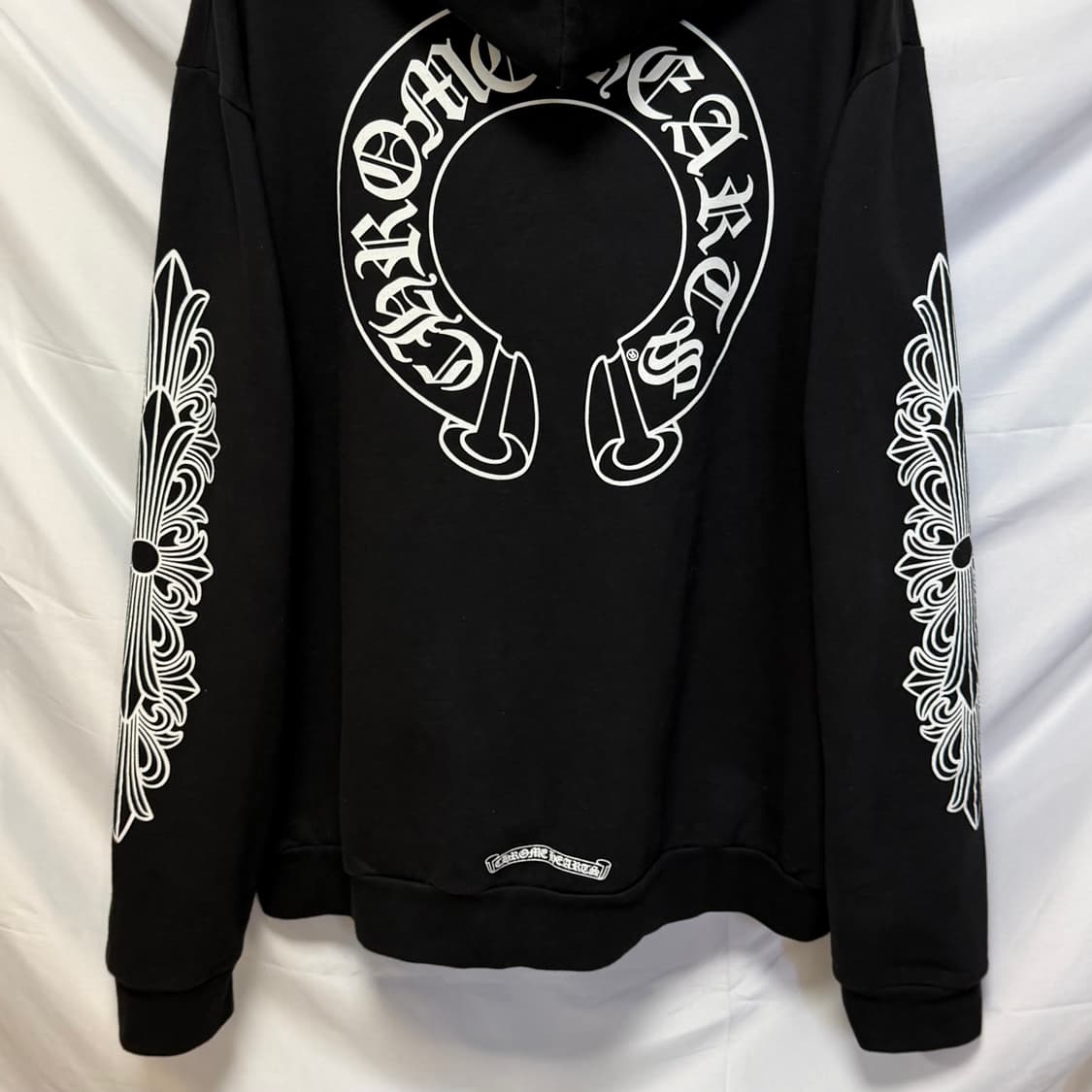 [미사용/XL] 크롬하츠 홀스슈 플로랄 헤비웨이트 퍽유 로고 후드집업 상품이미지3