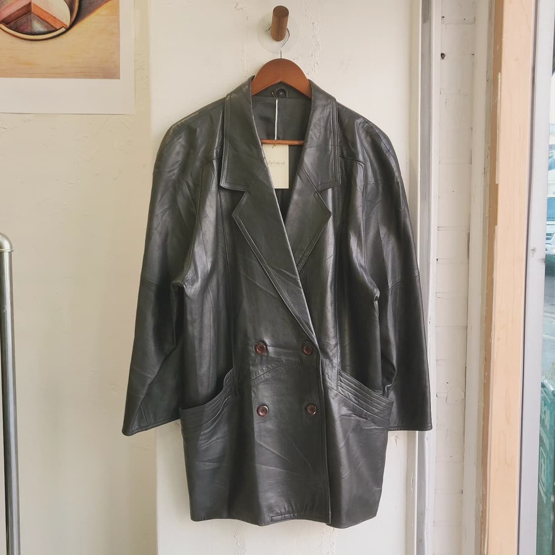 양가죽 오버핏 블랙레더자켓(Japan made) 상품이미지3