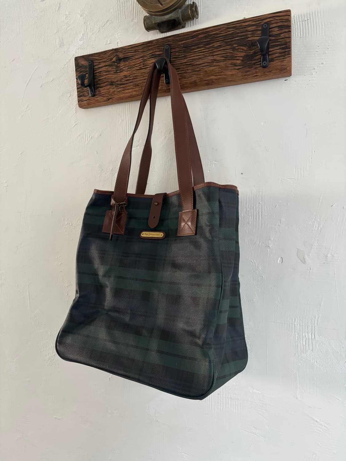 Polo 폴로 랄프로렌 블랙와치 타탄체크 토트백 상품이미지1