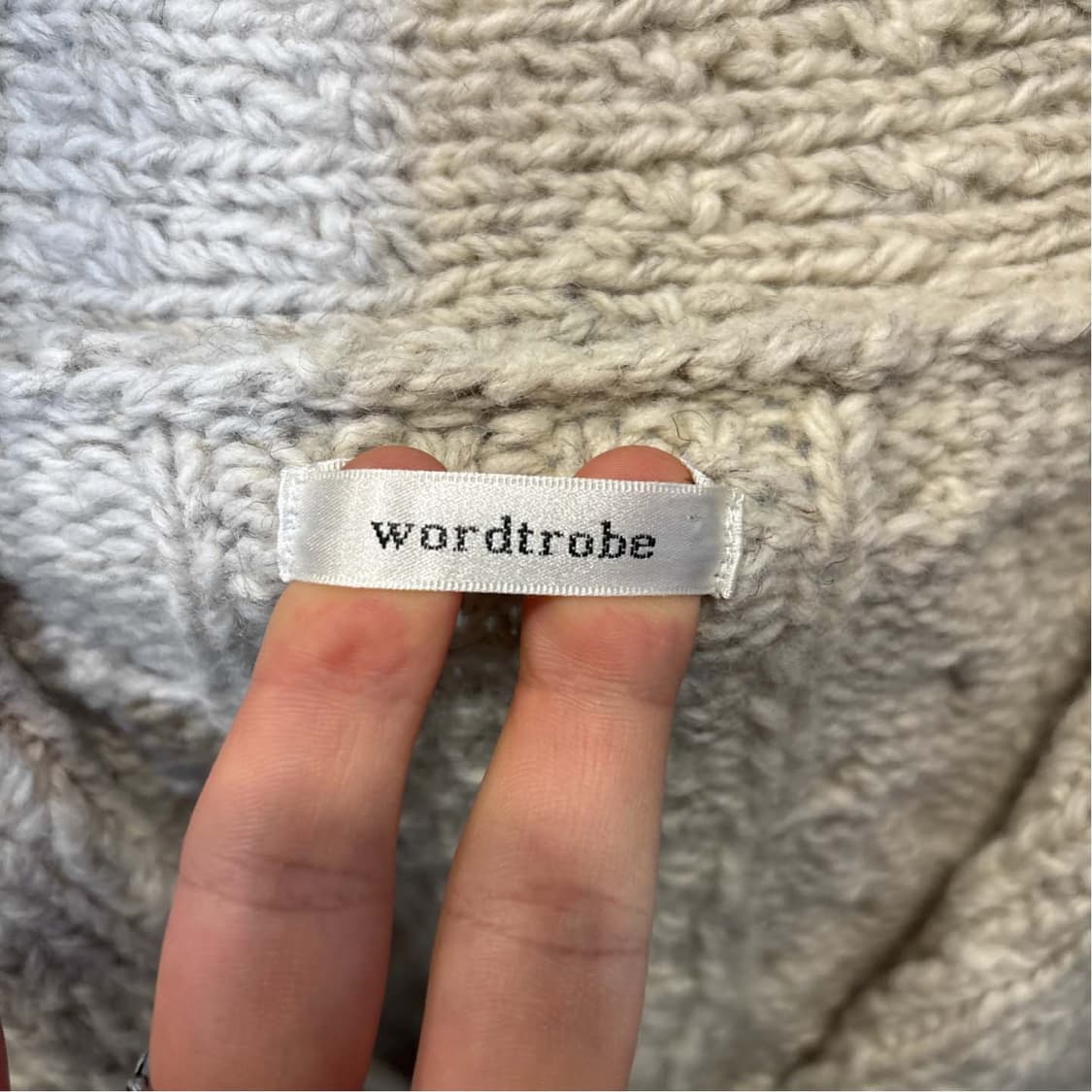 JPN VINTAGE 케이블 니트 가디건 칼라넥 투포켓 디테일 아이보리 상품이미지8