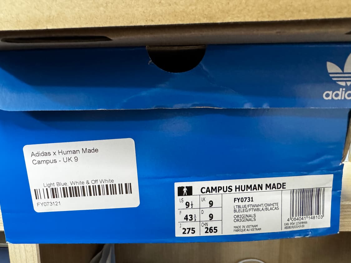 아디다스 휴먼 메이드 캠퍼스 라이트 블루 uk 9사 이즈 상품이미지7