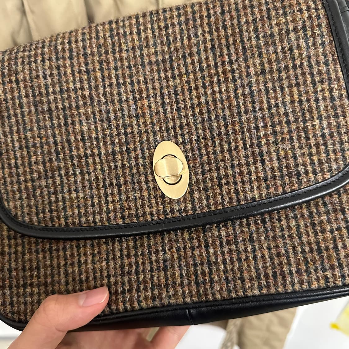 해리스트위드 레더 크로스백 상품이미지3