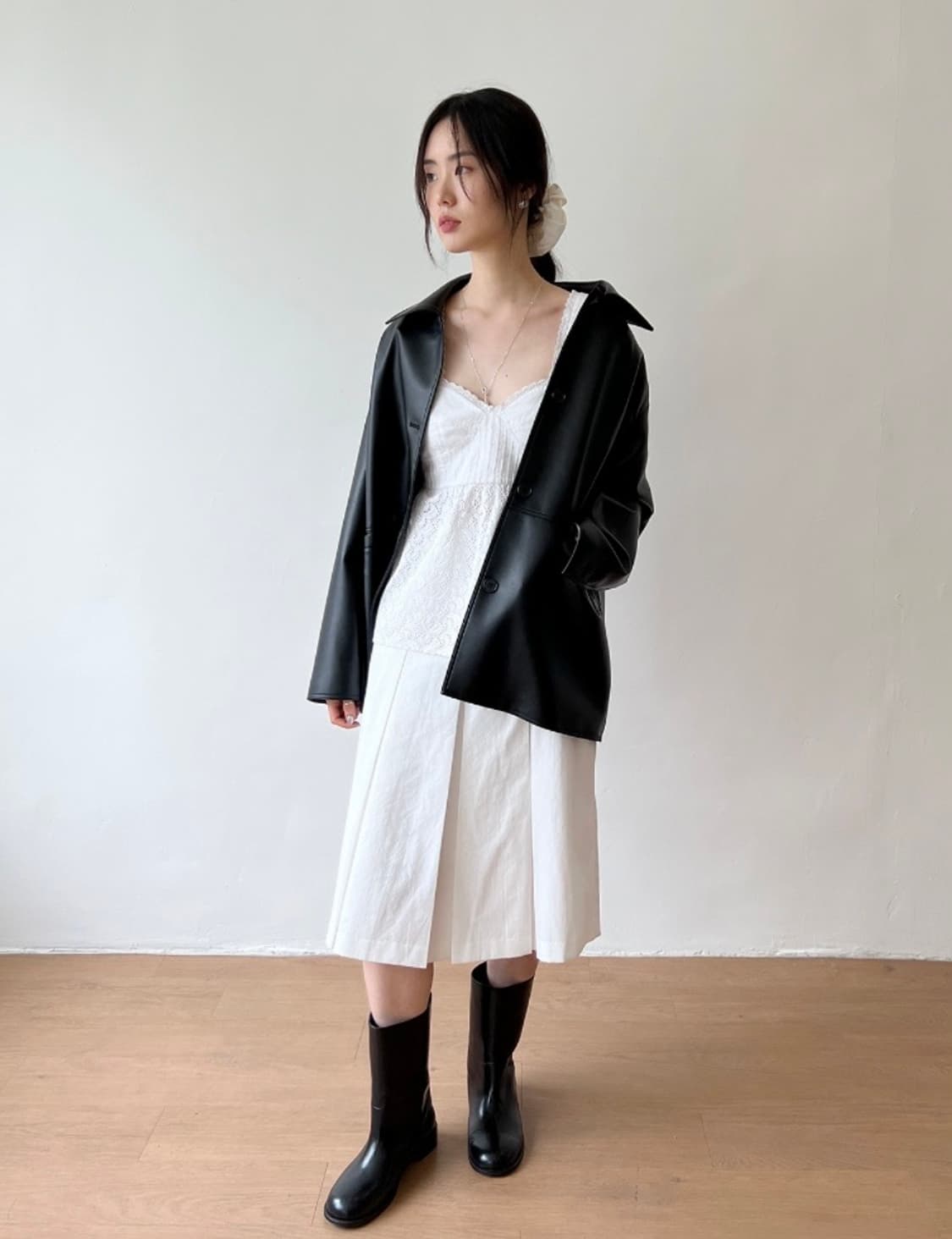 오아엔스 pleats cotton midi skirt 상품이미지2