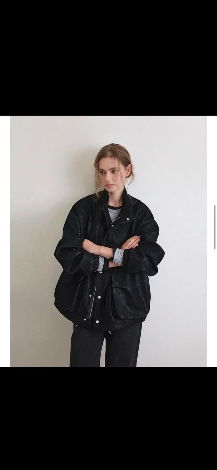 하네 오버핏 필드 숏 레더자켓 상품이미지1