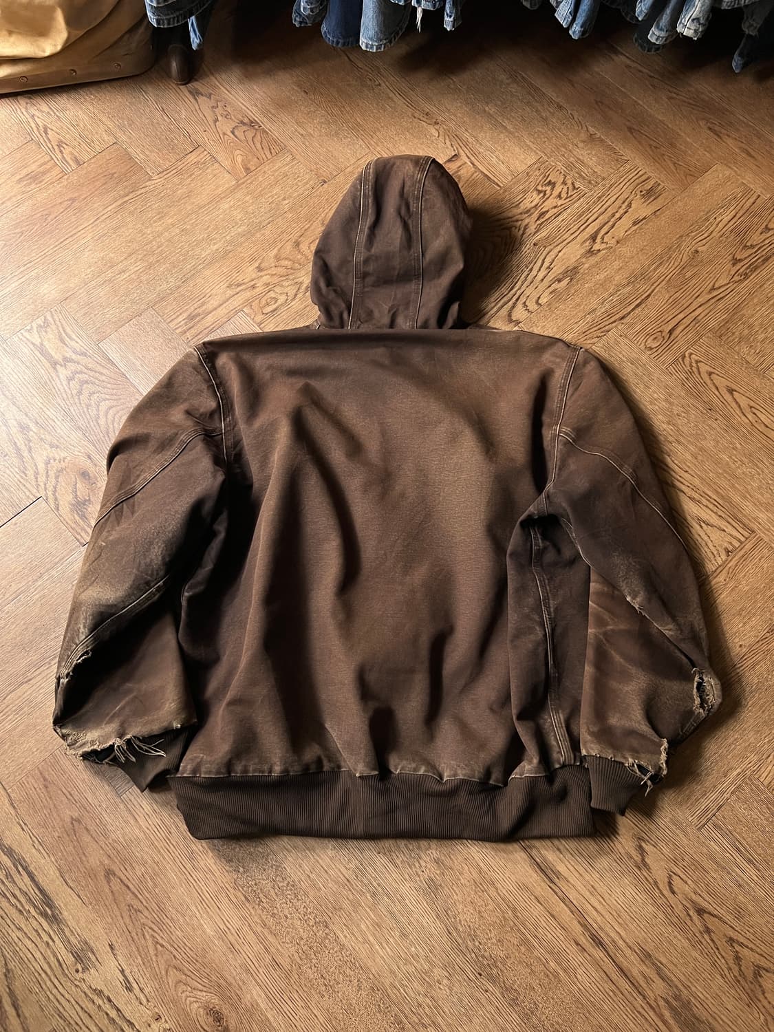 [XL]칼하트 USA J25 하드 페이딩 다크브라운 액티브 워크자켓 상품이미지7