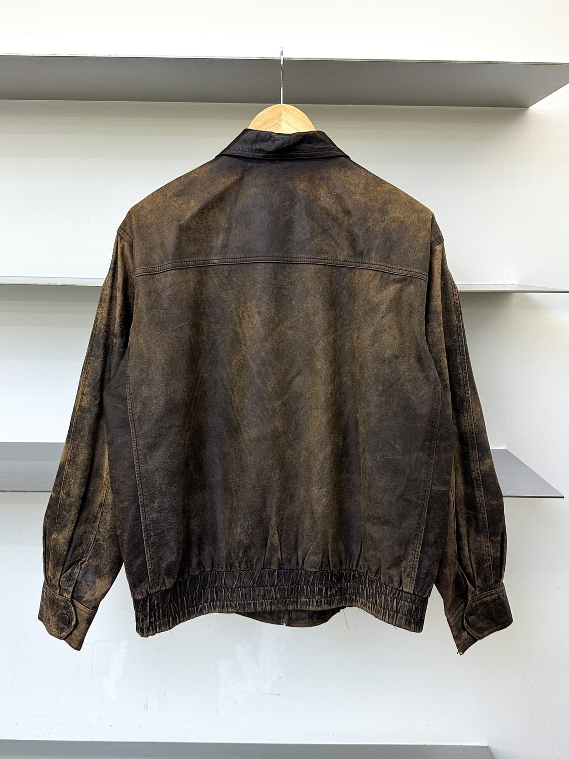 캐쥬얼 레더 페이디드 레더 집업 자켓 상품이미지3