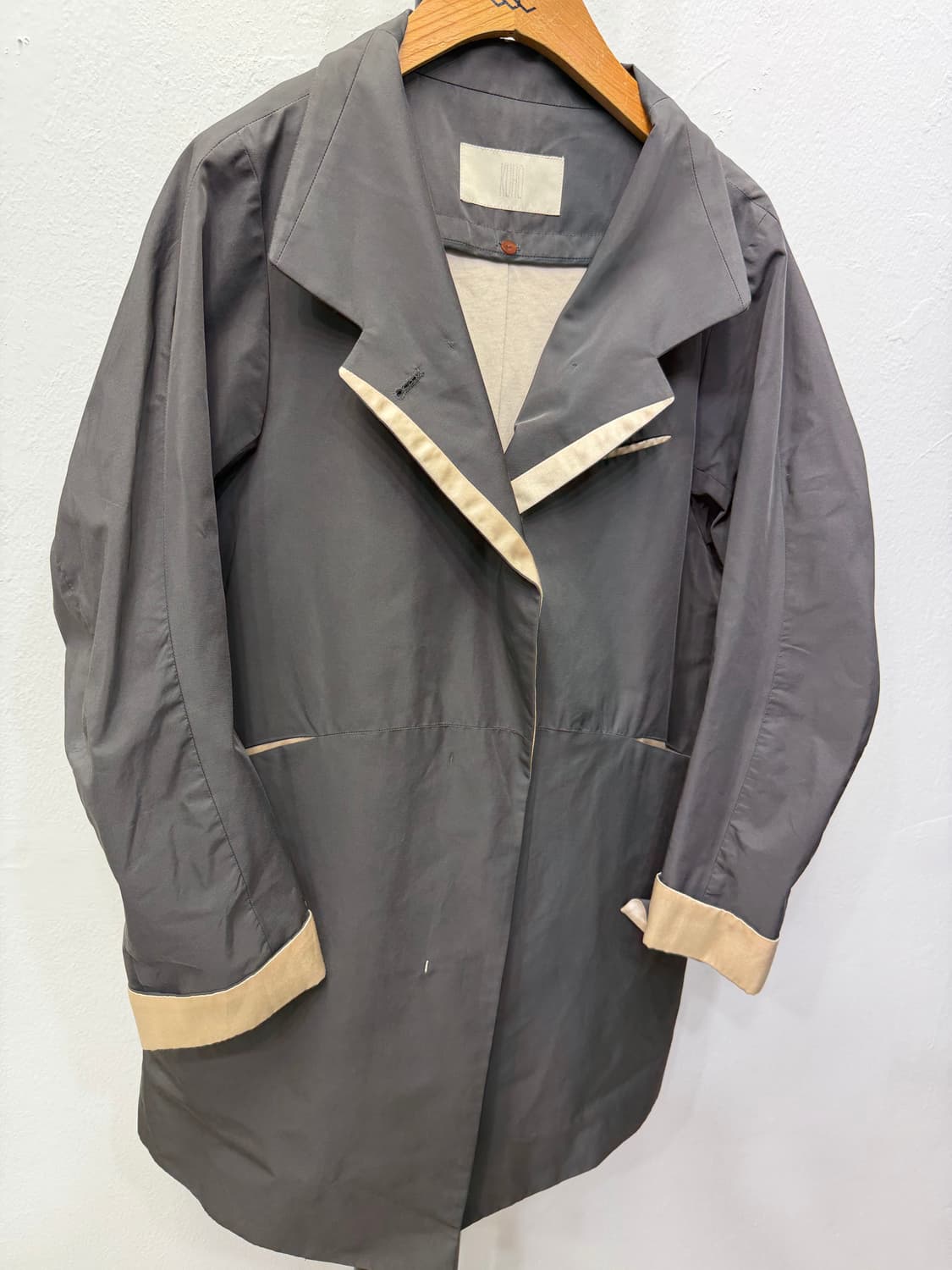 정품) KUHO 구호 오버핏 배색 카라 자켓 85 상품이미지2