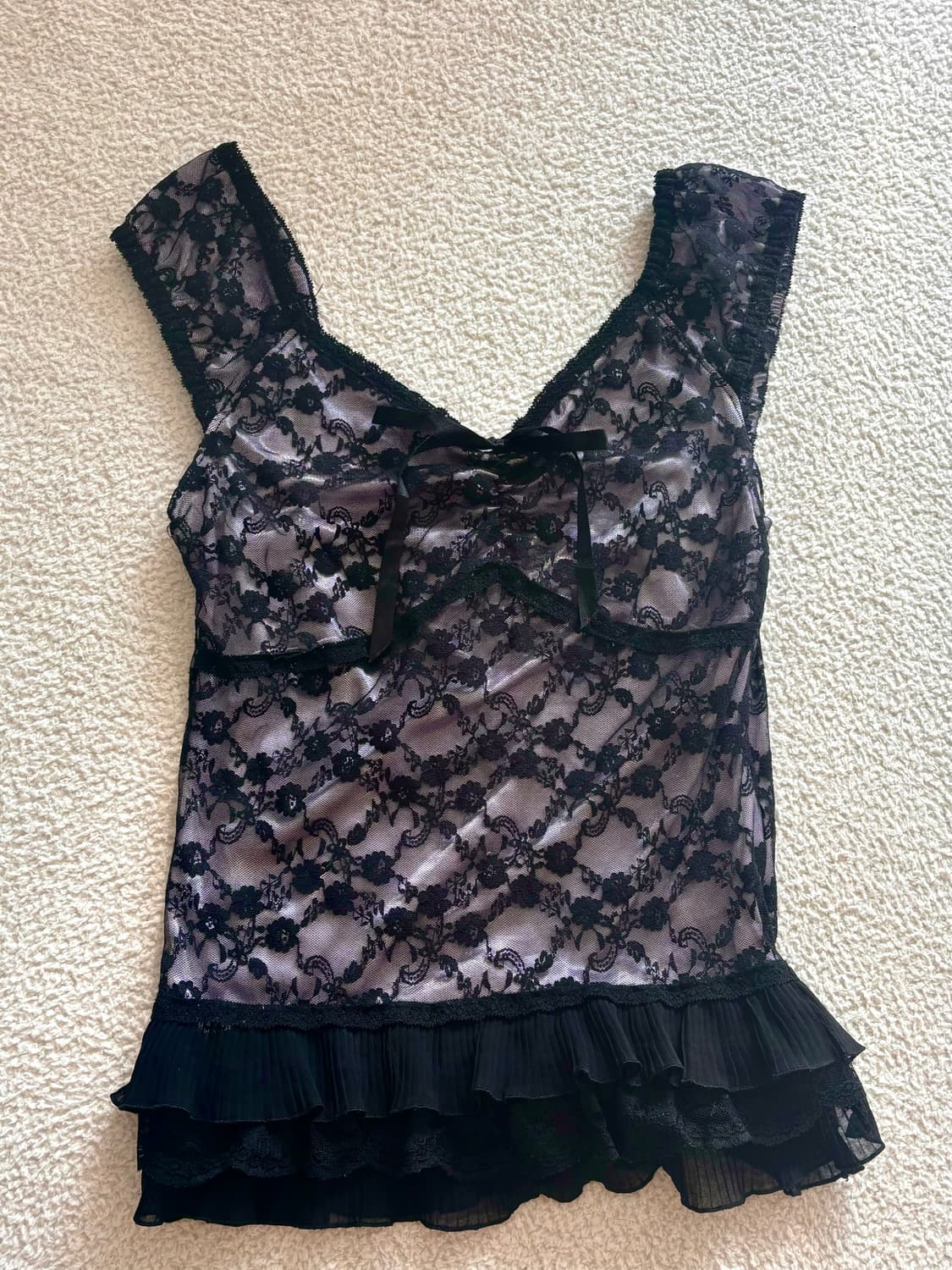 세실맥비 플라워 시스루 탑 슬리브리스 나시 프릴 레이스 히메갸루 페어리 상품이미지1