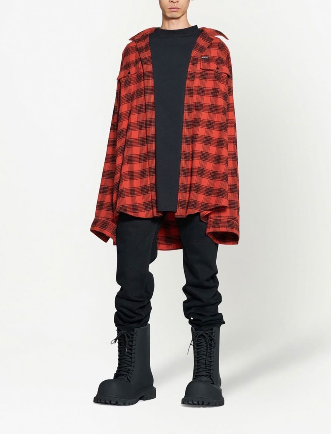 발렌시아가 트롱프뢰유 오버사이즈 체크 셔츠 1사이즈 상품이미지2