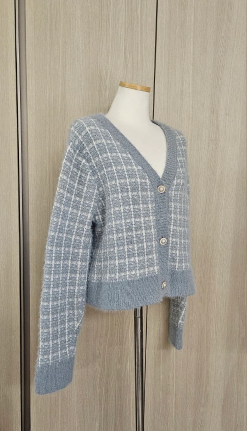 미쏘 트위드 가디건 MIWCKCT11T L 미쏘펄소라체크니트가디건 상품이미지5