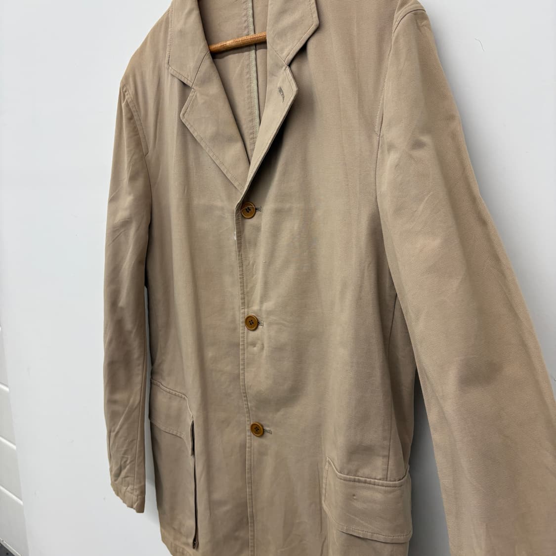 요지야마모토 빈티지 베이지색 면 자켓 공용 L 상품이미지4