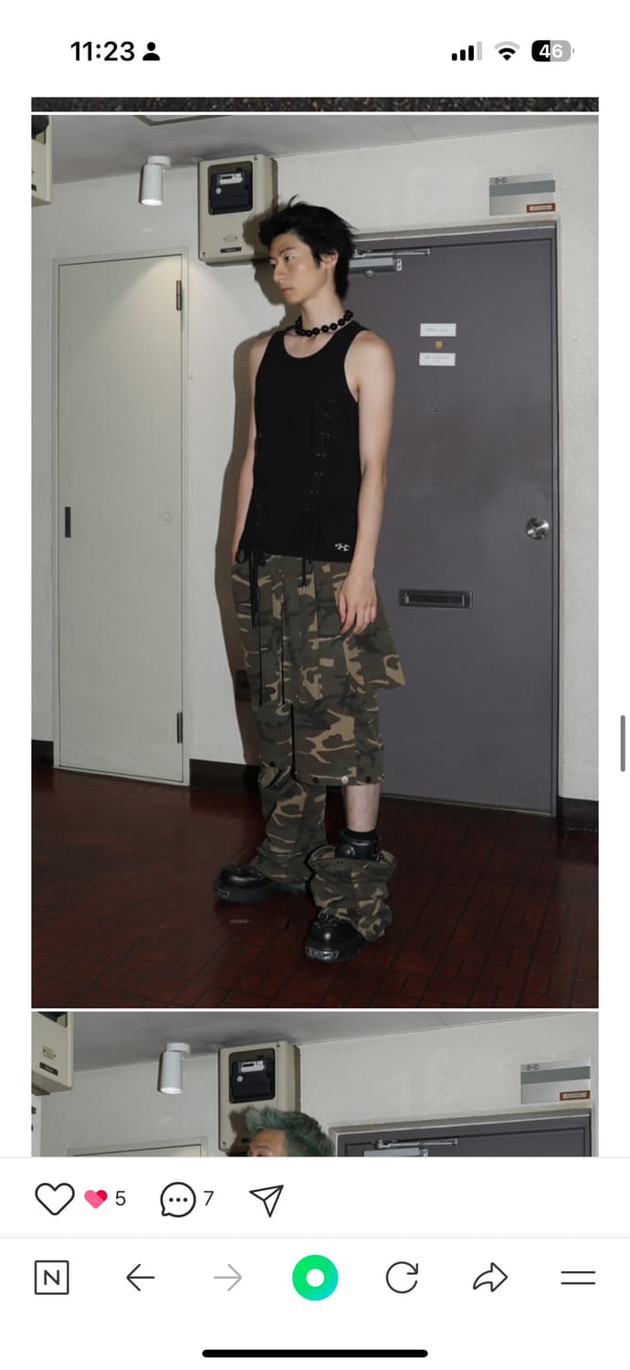 Esc studio 레이어드 스냅 팬츠 카모 상품이미지4