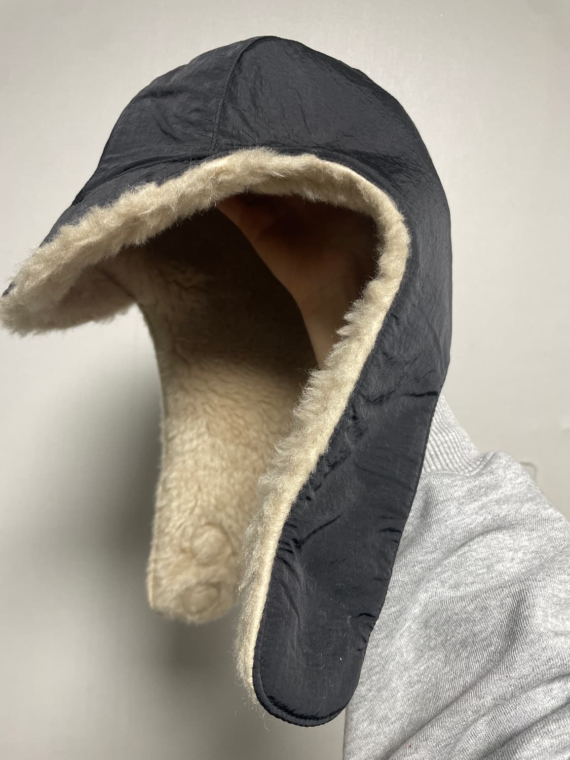 파사드패턴 램스울 이어플랩 캡 블랙 상품이미지2