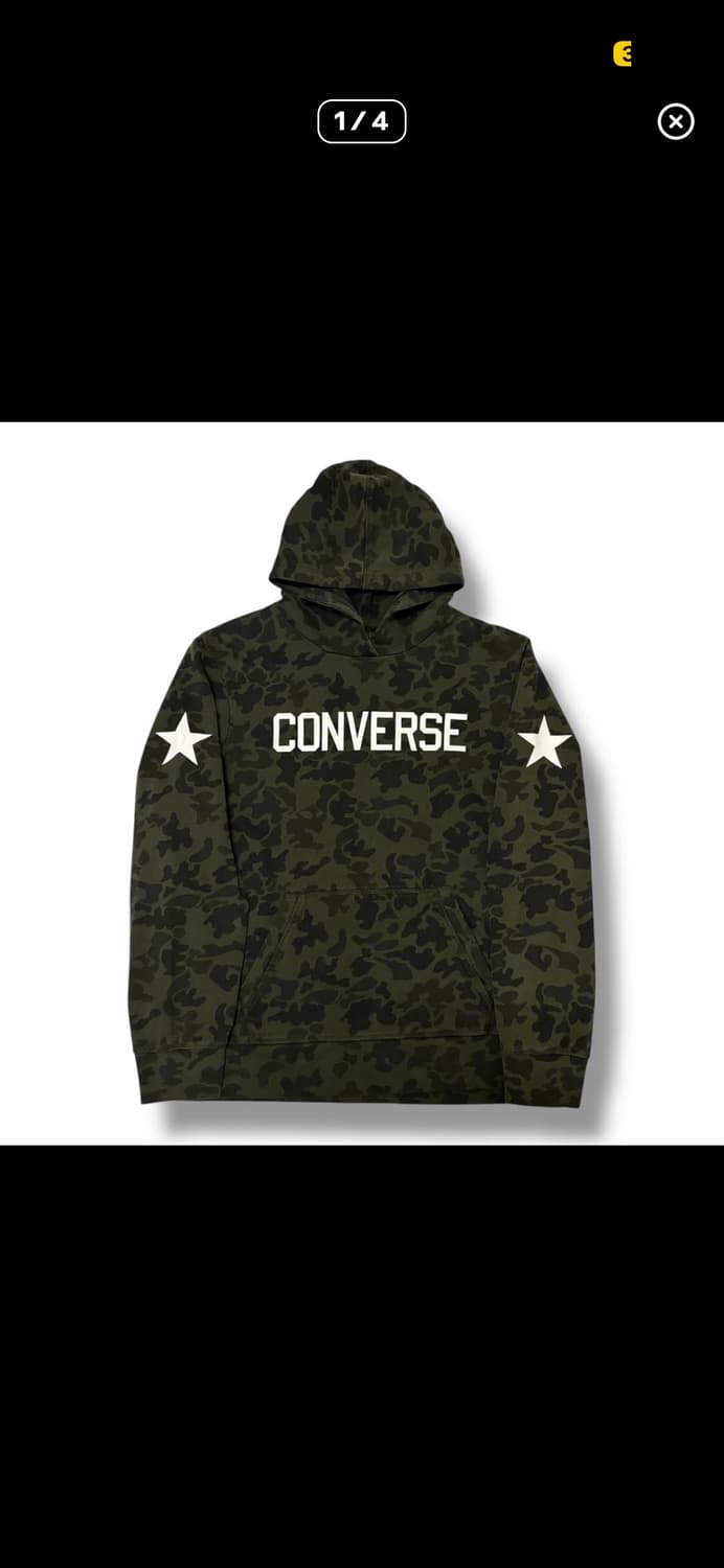 Converse 카키 브라운 화이트 카모플라쥬 후드티 상품이미지1