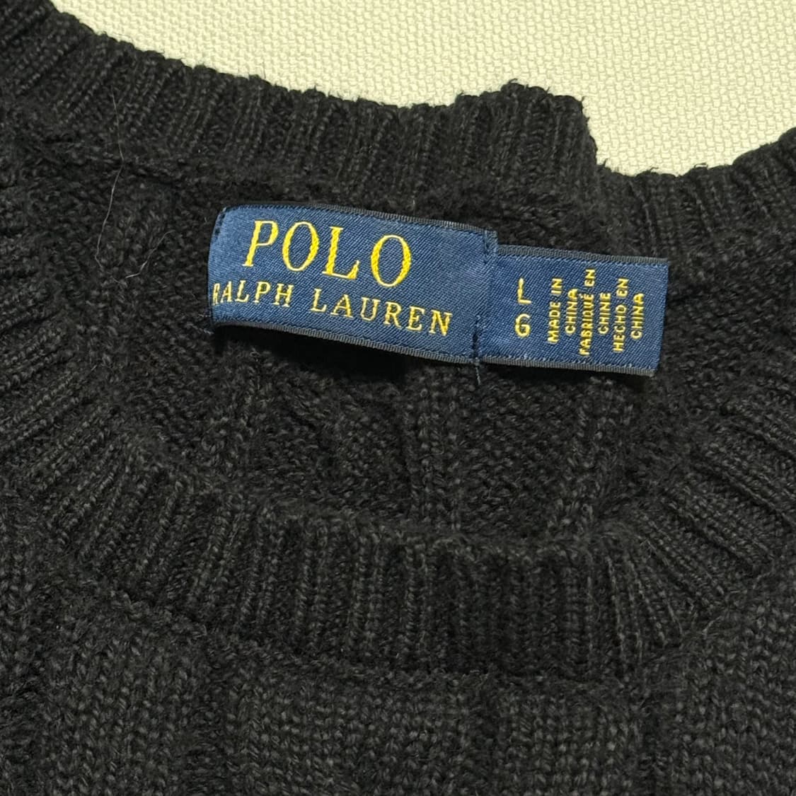 L 폴로랄프로렌 블랙 케이블 니트 상품이미지4