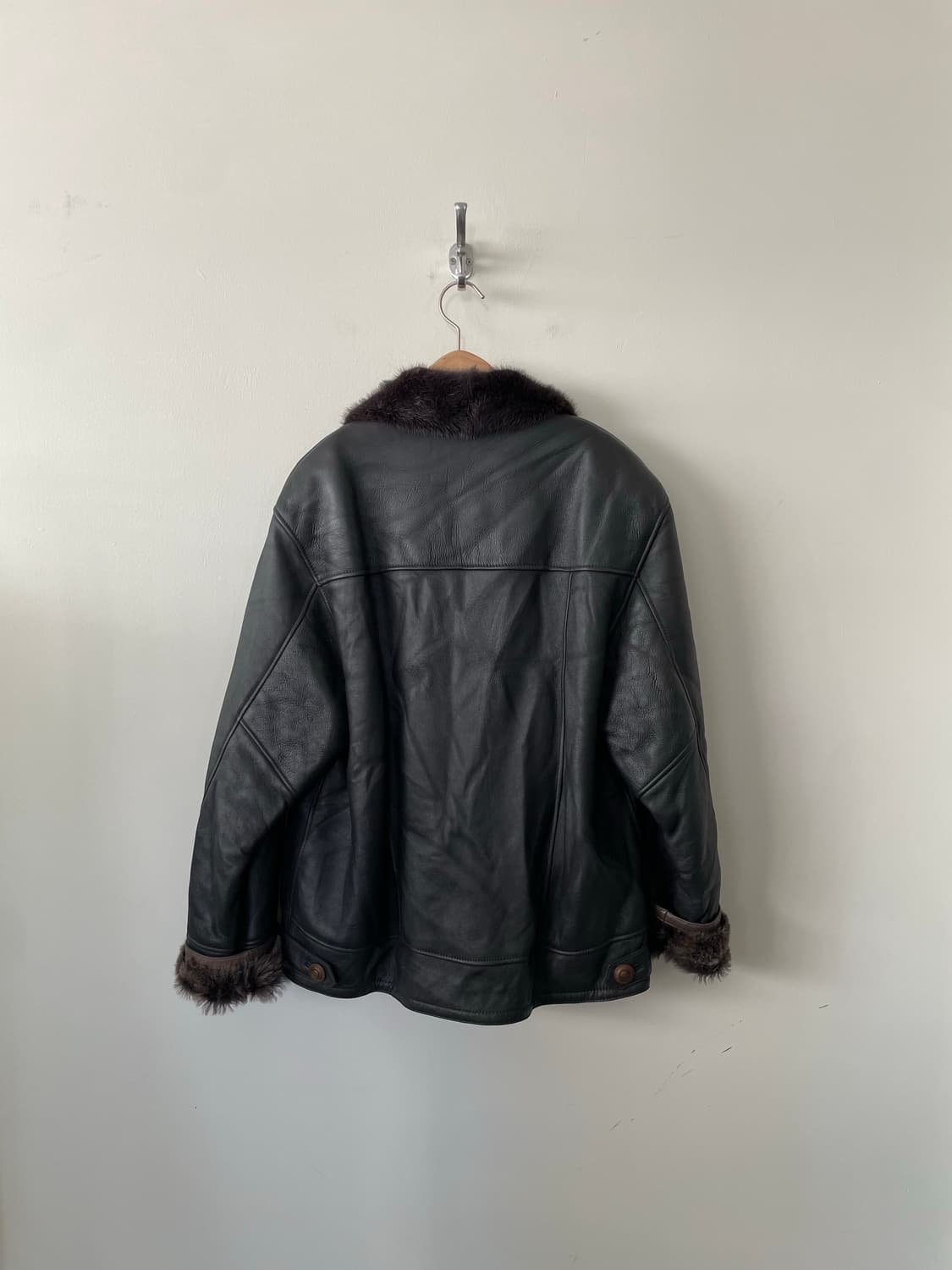 mink collar sheepskin mouton jacket 상품이미지2