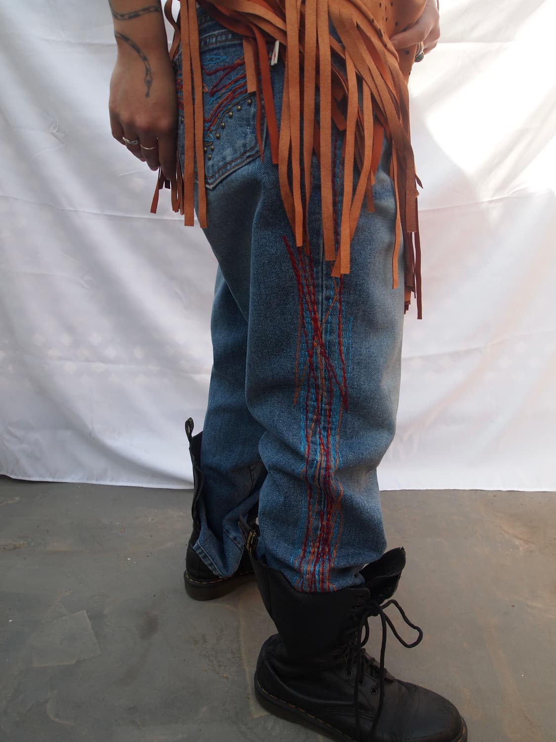 빈티지 히피 데님 팬츠 상품이미지4