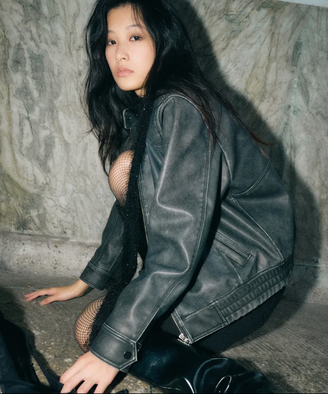 헬레네파리스 워시드 레더 블루종 점퍼 상품이미지1