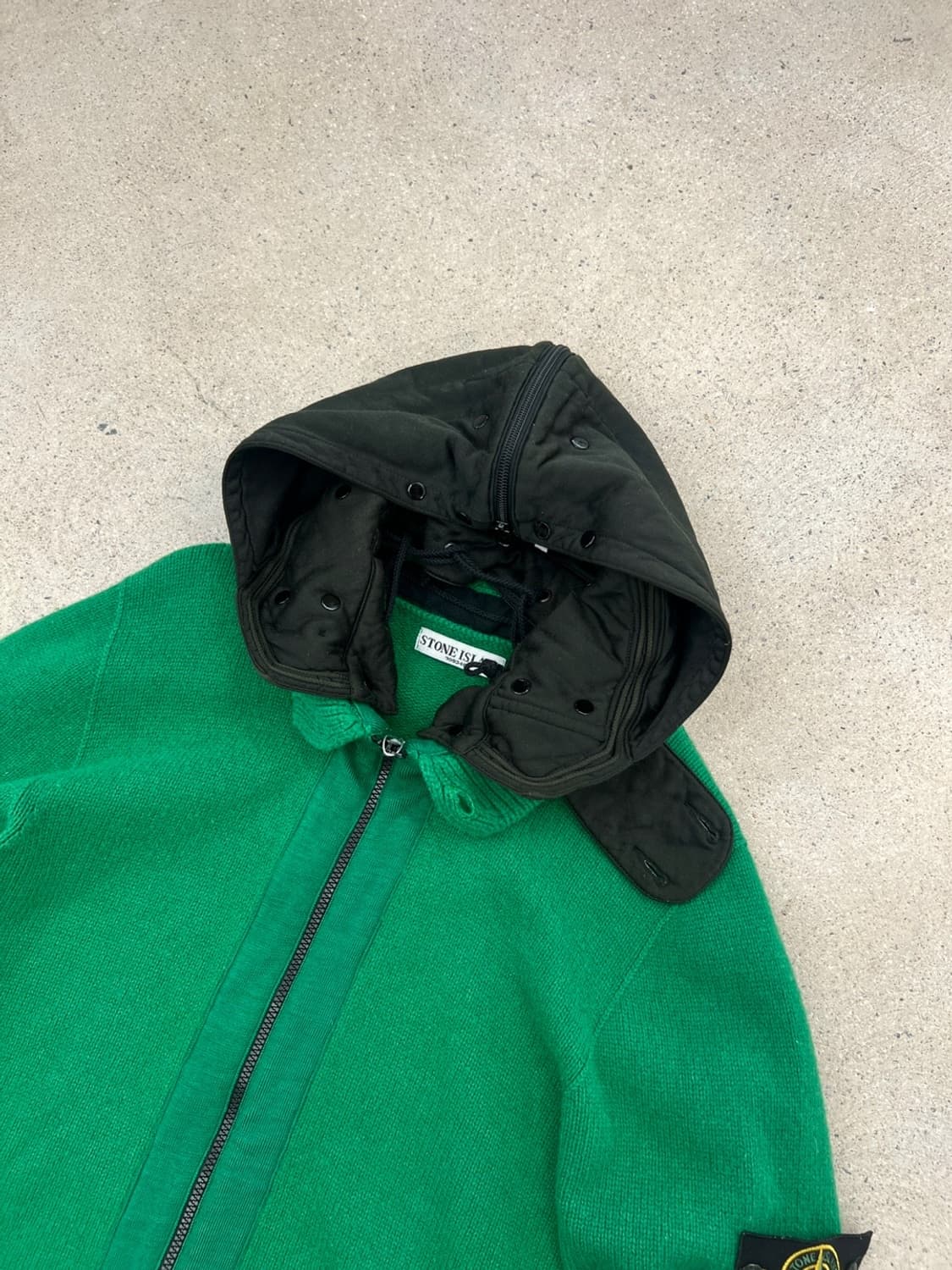 스톤아일랜드 00s 와펜 디테처블 니트 후드 집업 상품이미지2