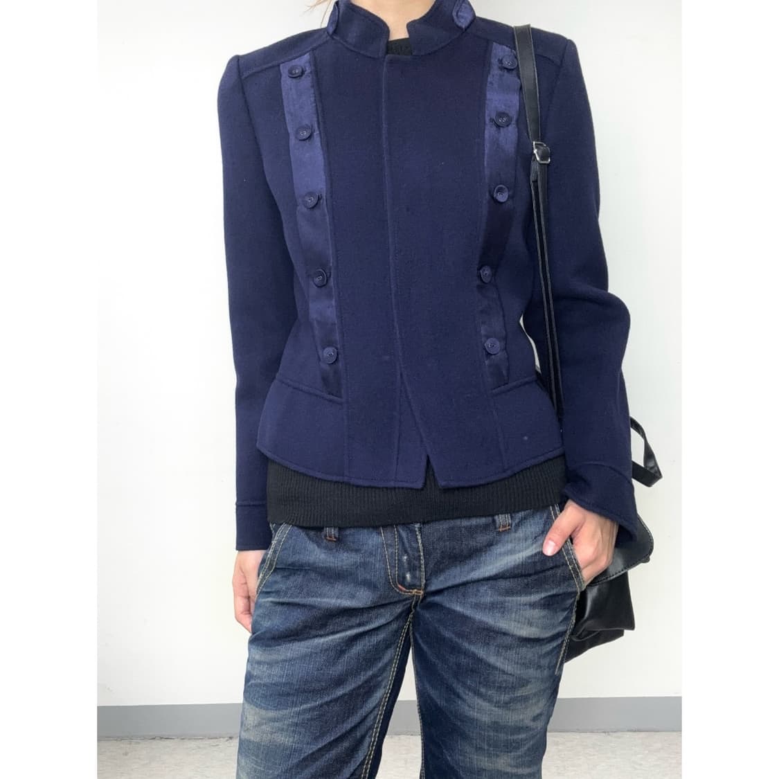 빈티지 네이비 울 자켓 상품이미지1