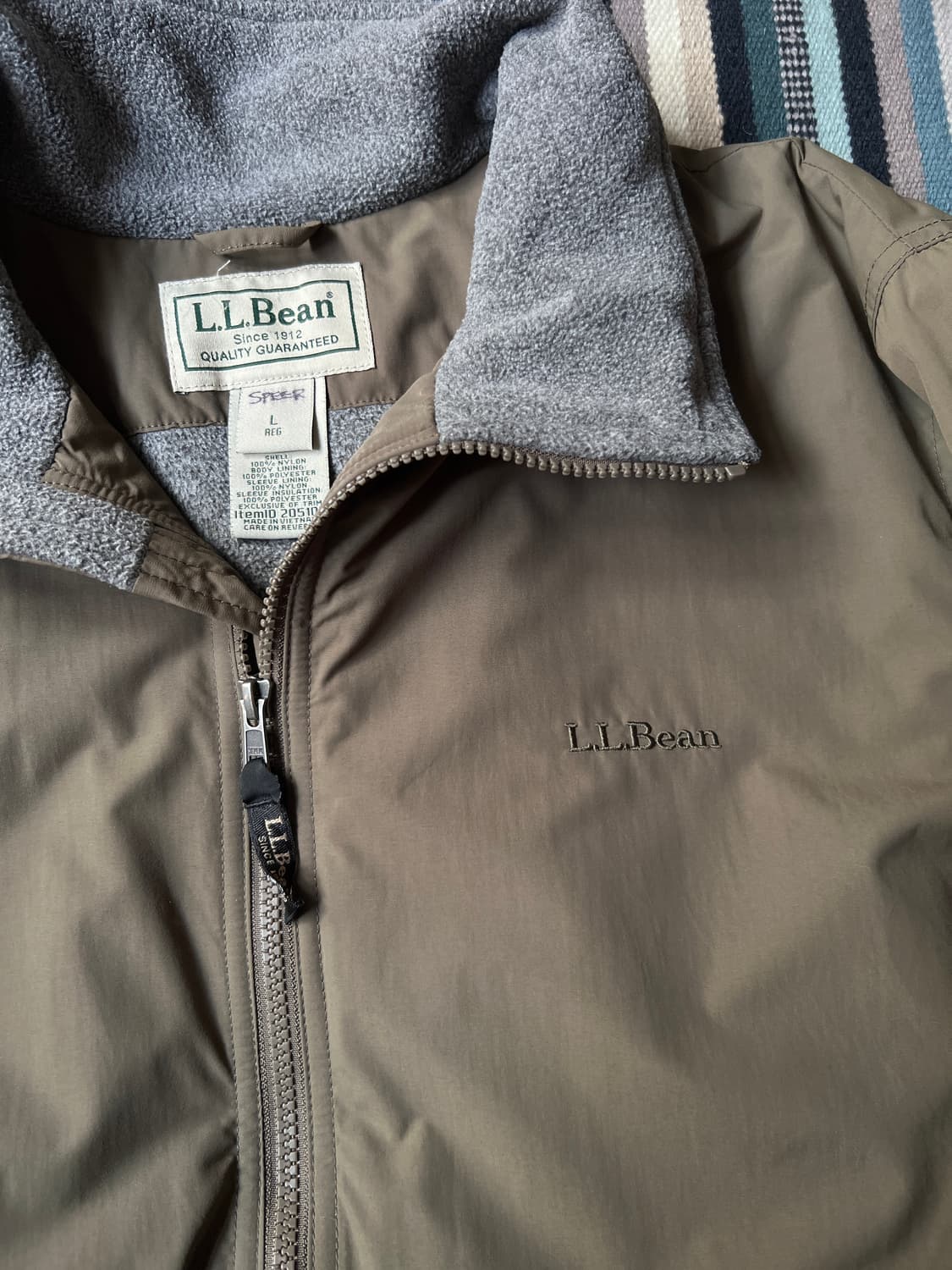 [L]엘엘빈 USA 카키 플리스 웜업 자켓 상품이미지3