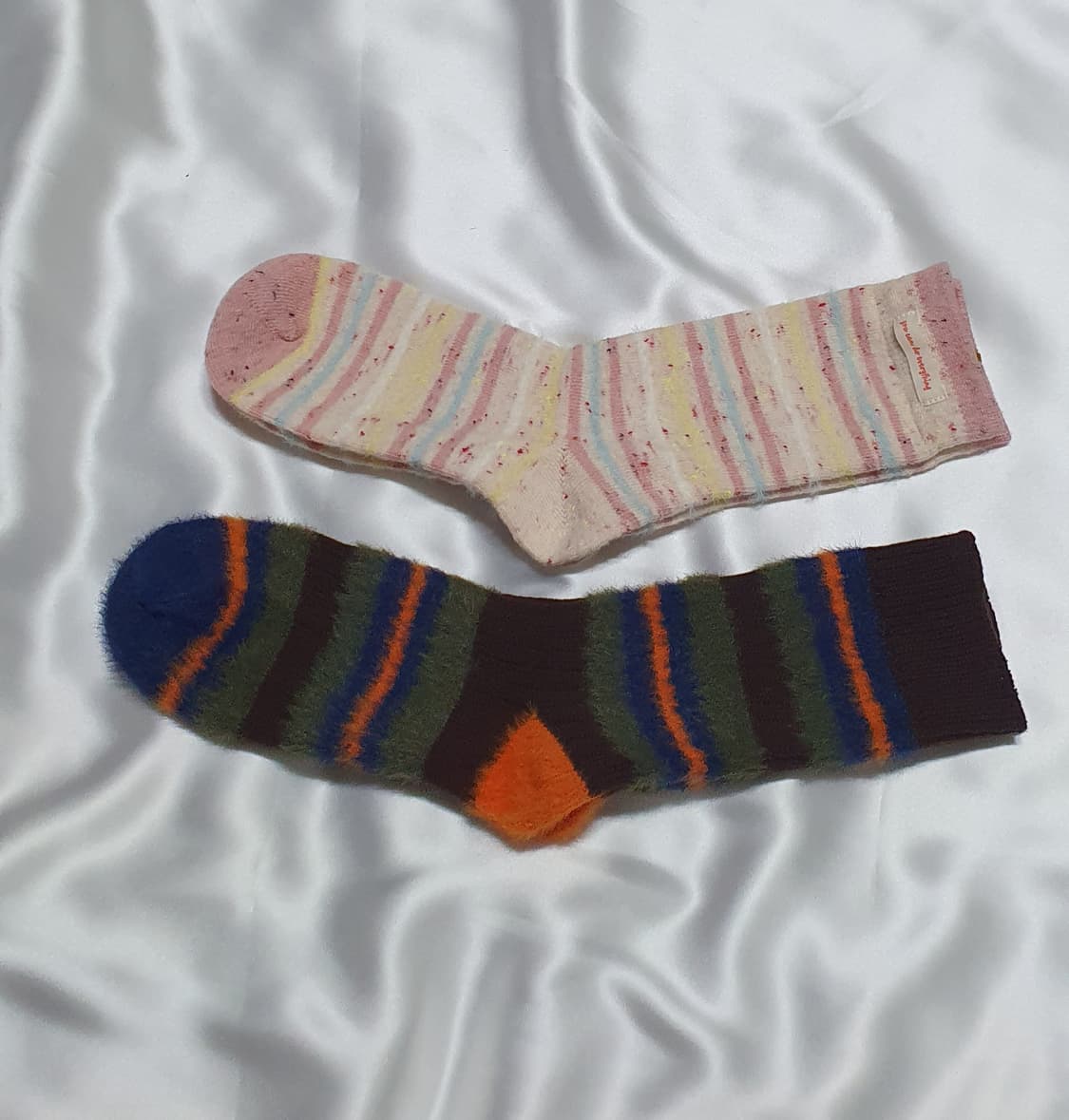 옐로우 민트 핑크 그린 블루 오렌지 브라운 스트라이프 양말 상품이미지5