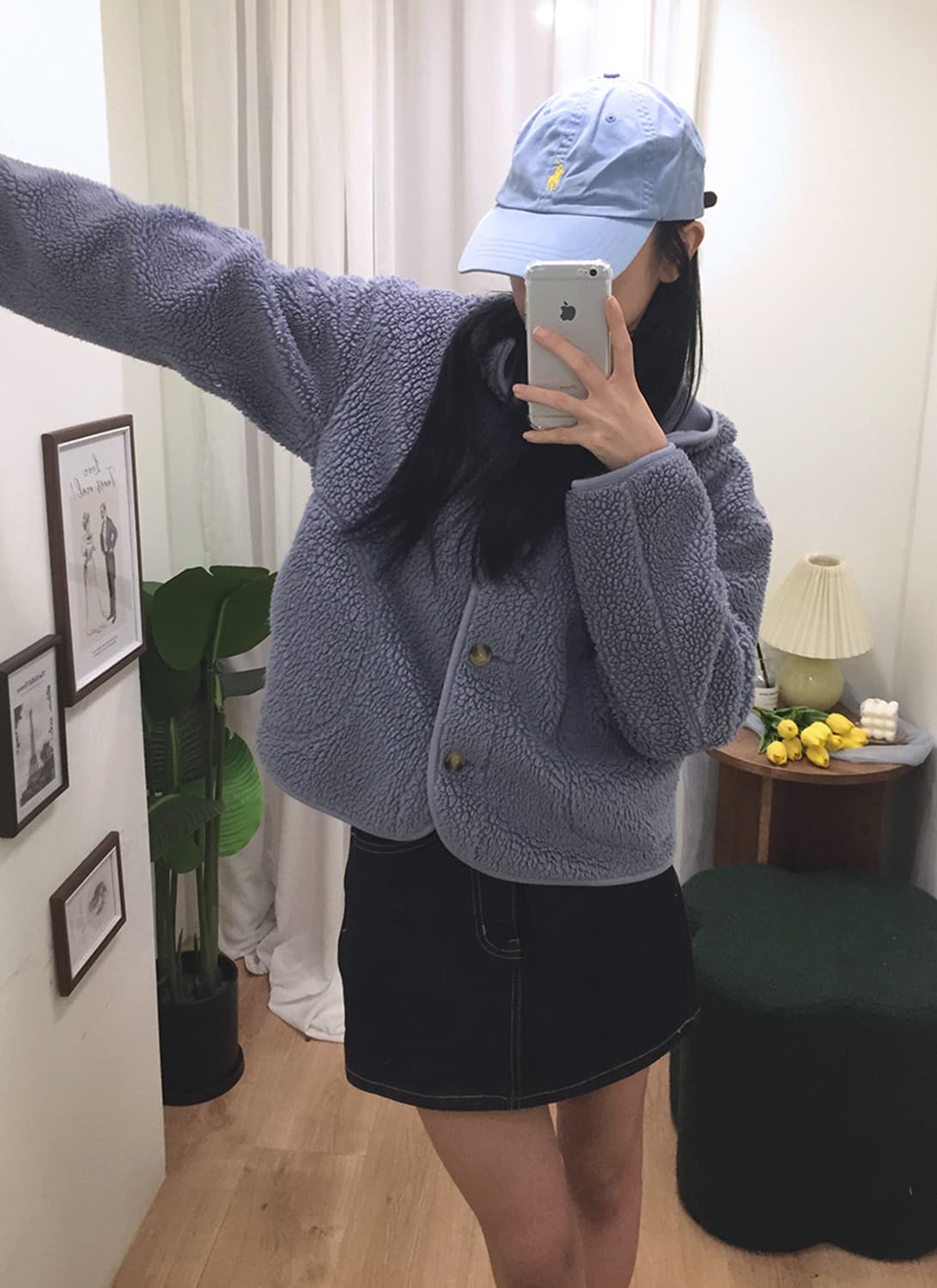 여성 유니클로 뽀글이 후드자켓 100 상품이미지2