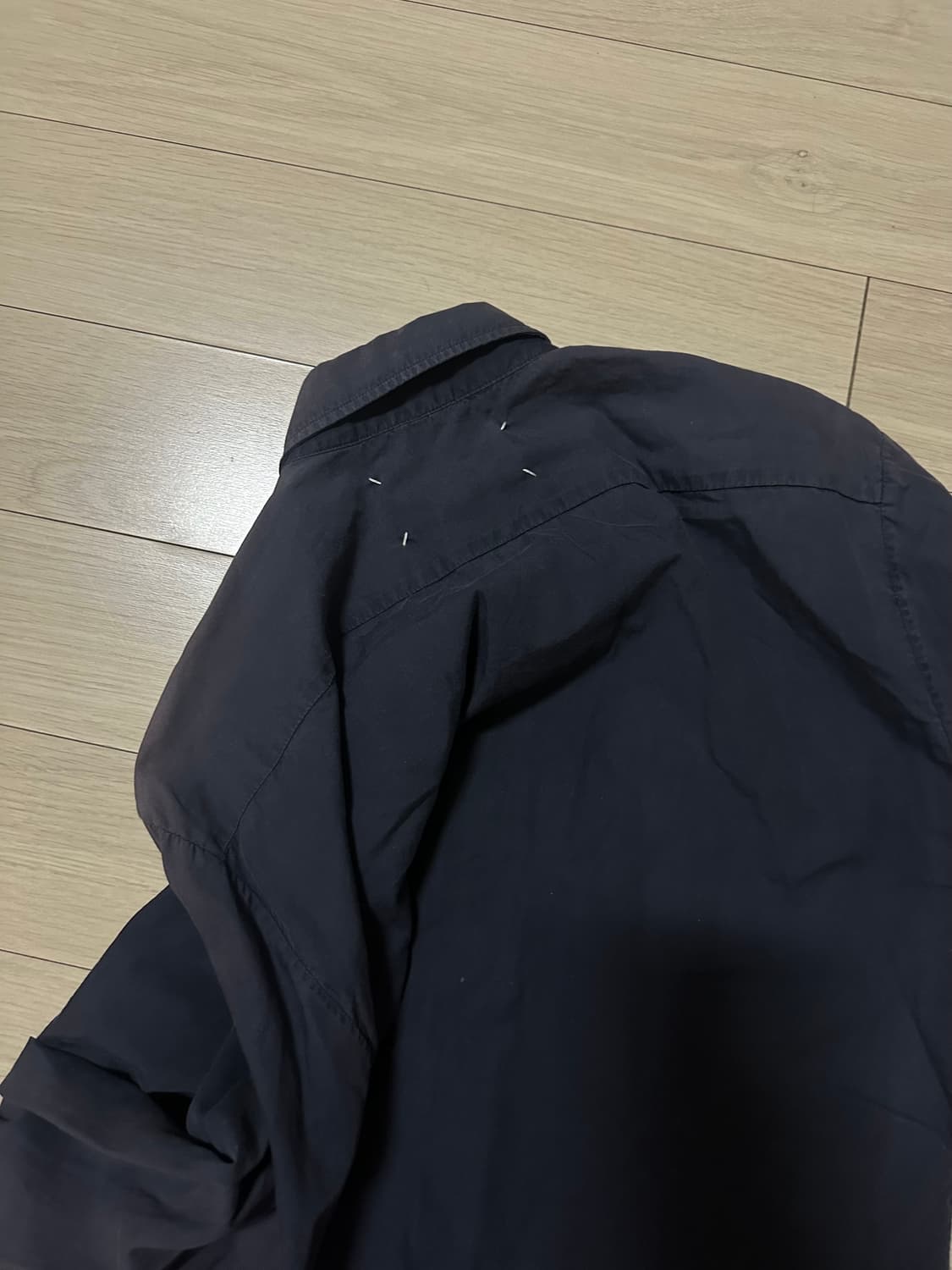 [46] maison margiela 13aw 레귤러 카라 셔츠 네이비 상품이미지4