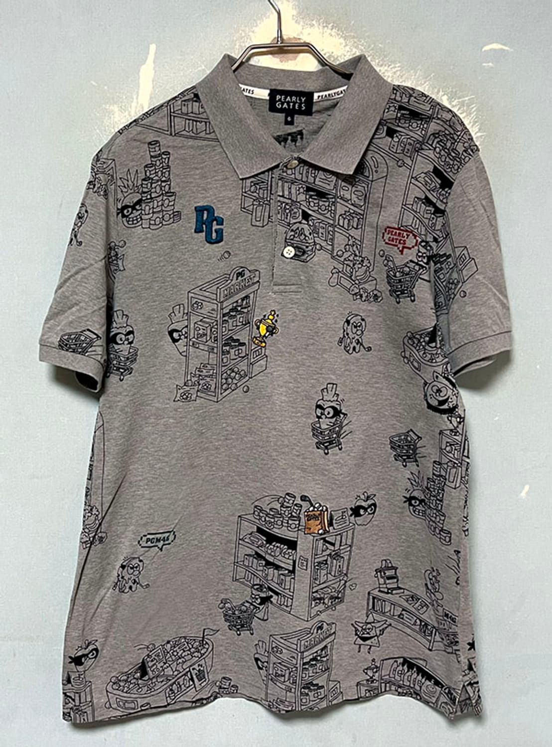 파리게이츠 골프 패턴 반팔 남자 카라티셔츠 여름 그레이 L 100 상품이미지1