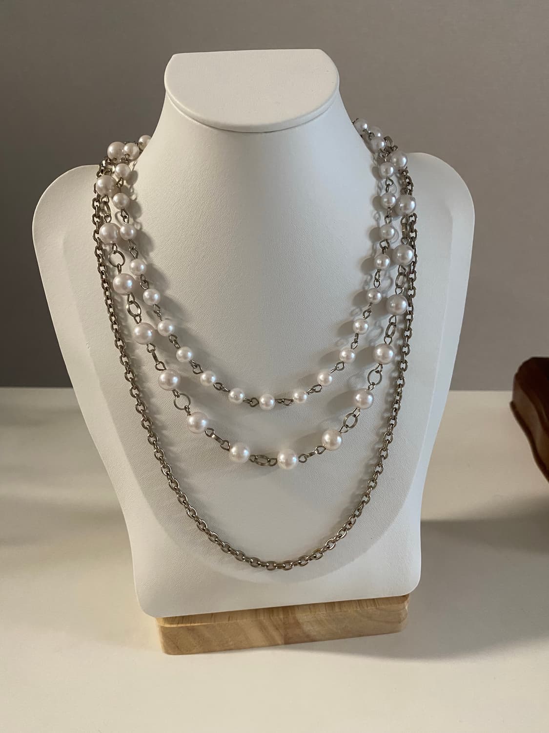 빈티지 진주구슬 체인 레이어드 목걸이 상품이미지2