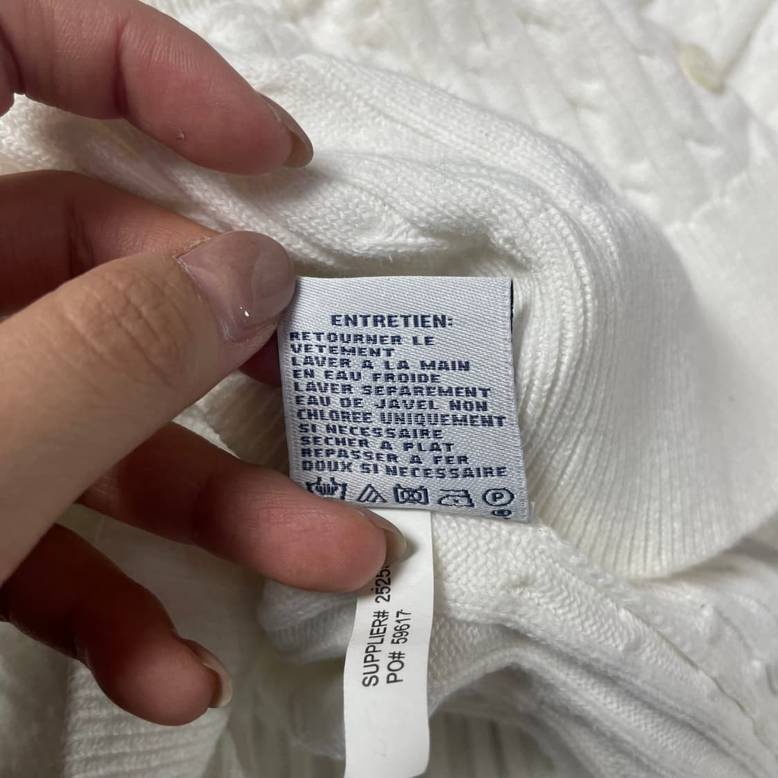 폴로랄프로렌 블루포니 화이트 꽈배기 긴팔 가디건 XS 상품이미지9