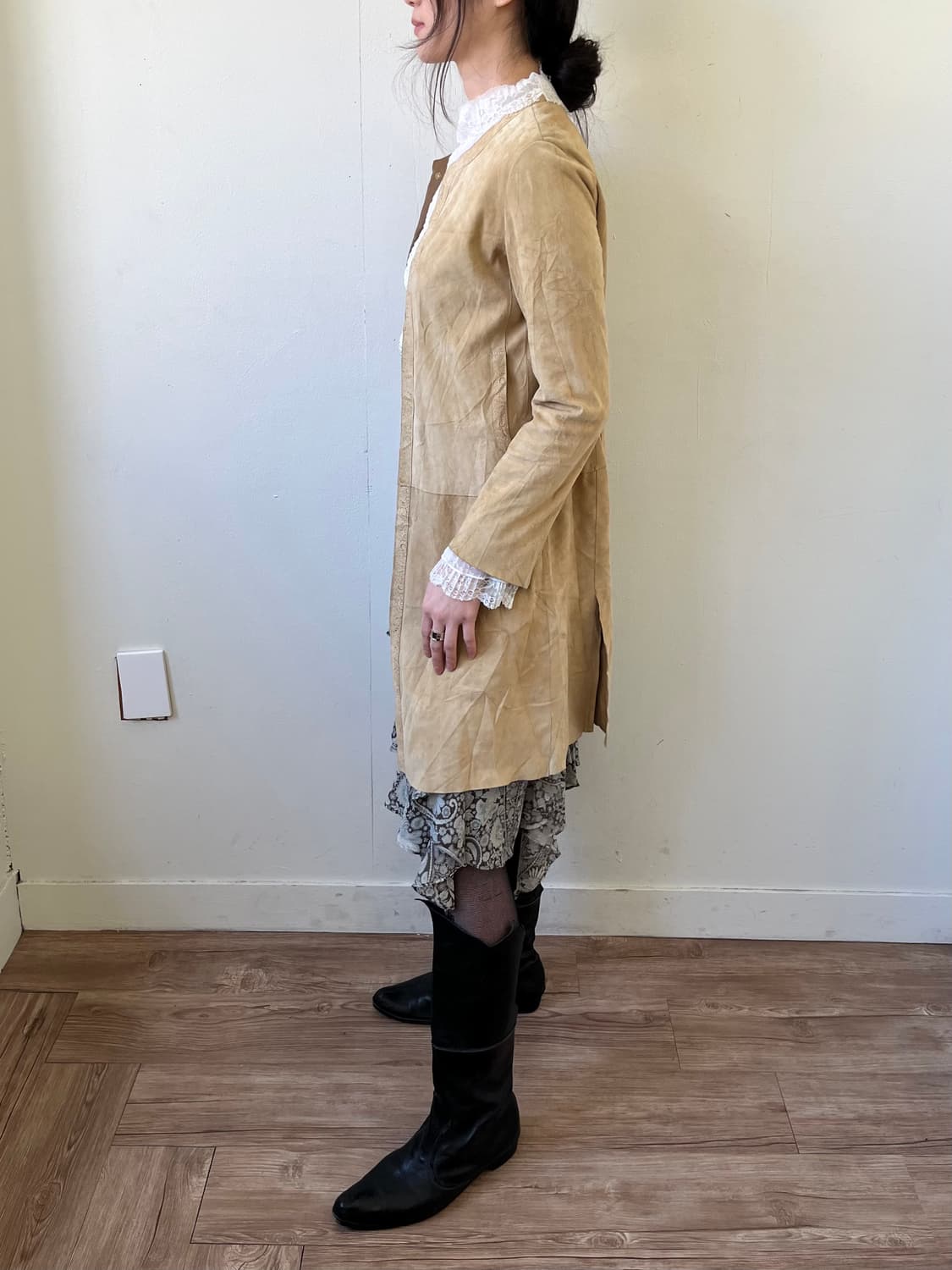 pure et joie 스웨이드 롱 자켓 상품이미지9