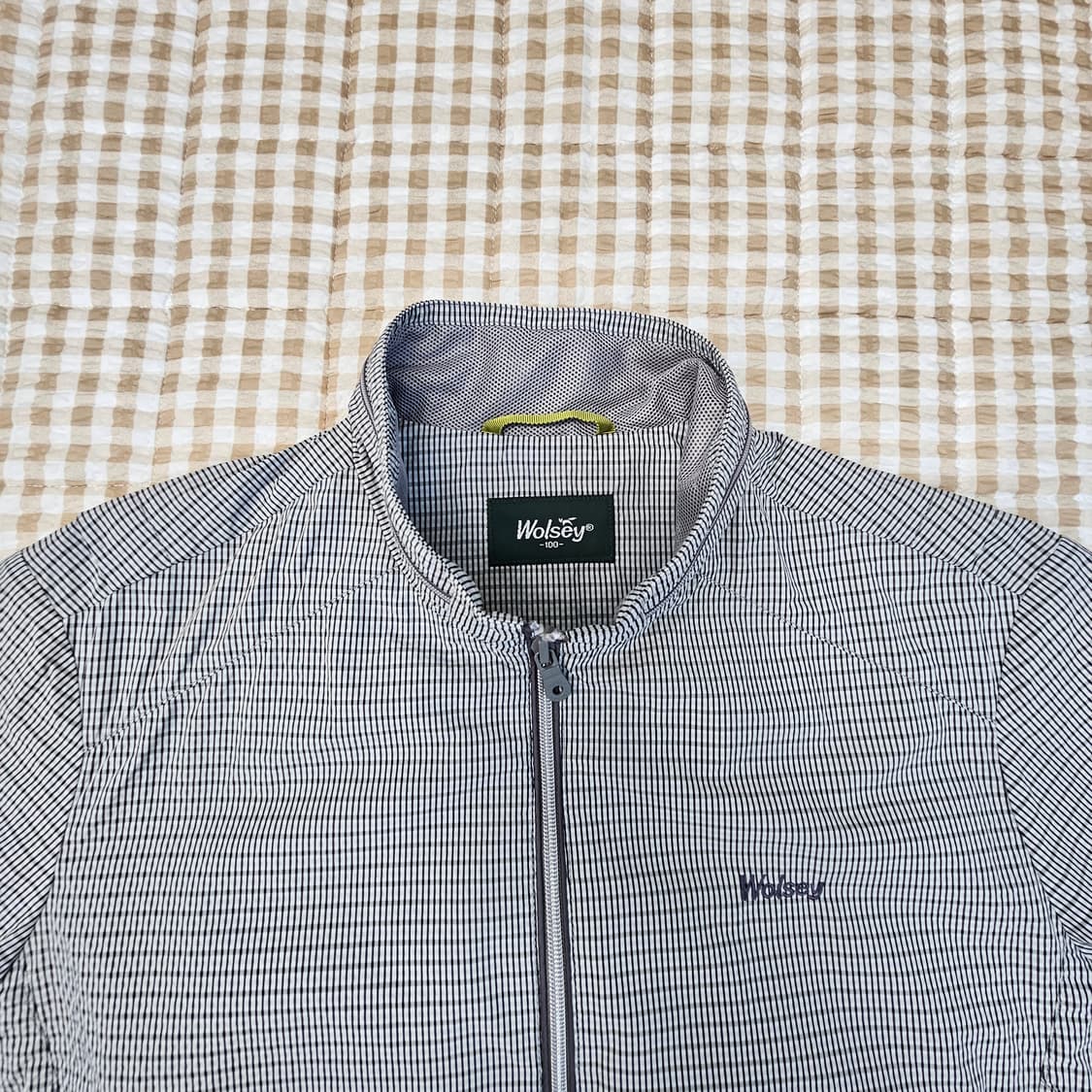 울시 깅엄체크 스윙 얇은 자켓 남자100 상품이미지8