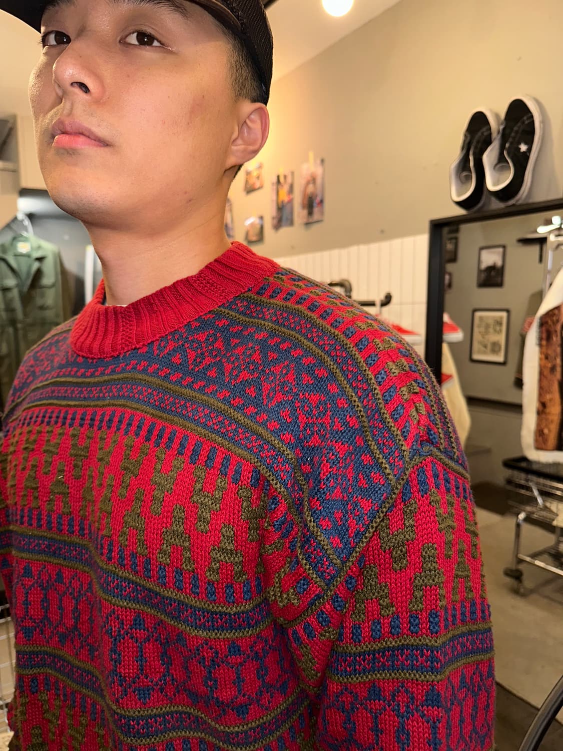 80’s Christian Dior ethnic cotton knit 상품이미지5