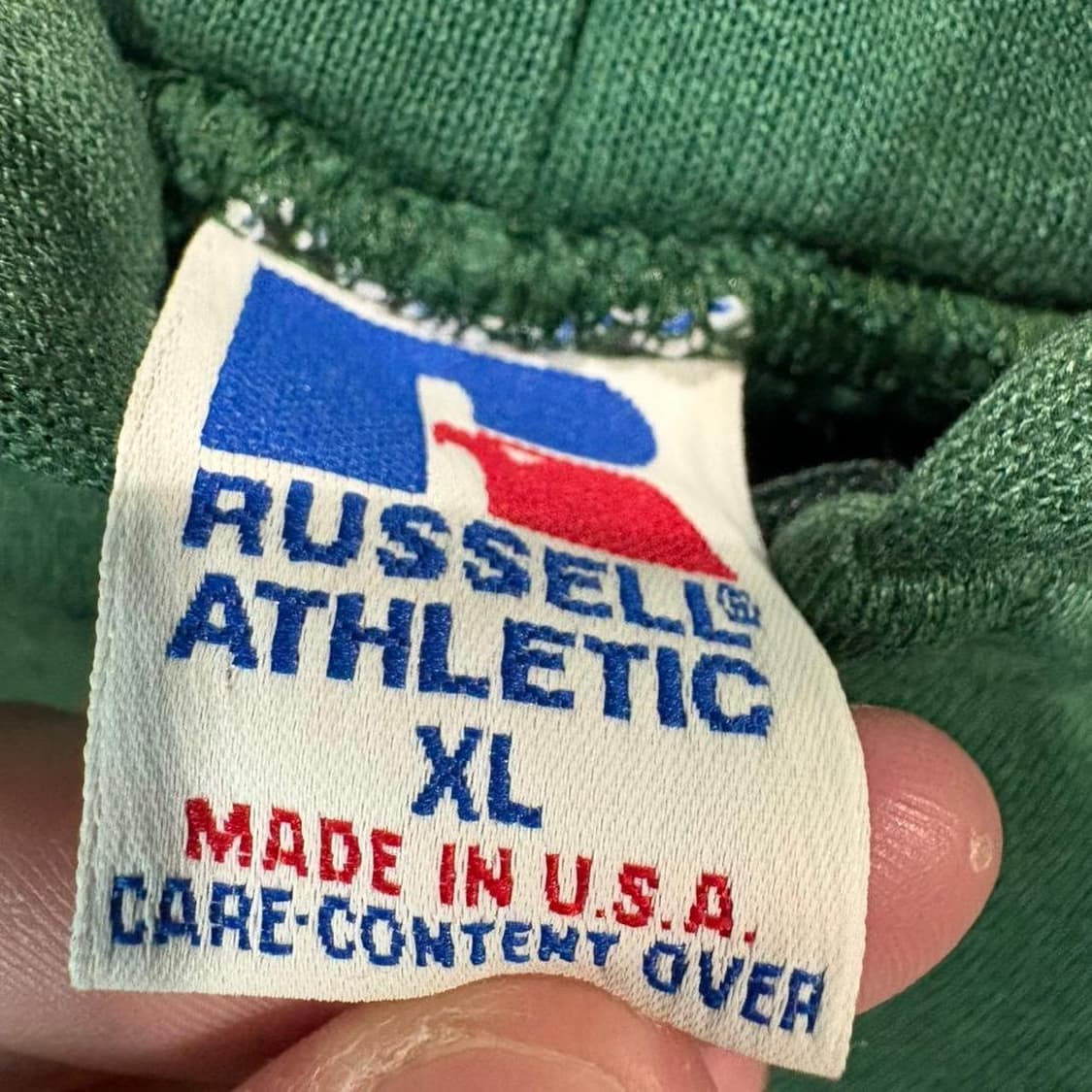 90s 러셀 애슬레틱 페이드 후드집업 그린 상품이미지5