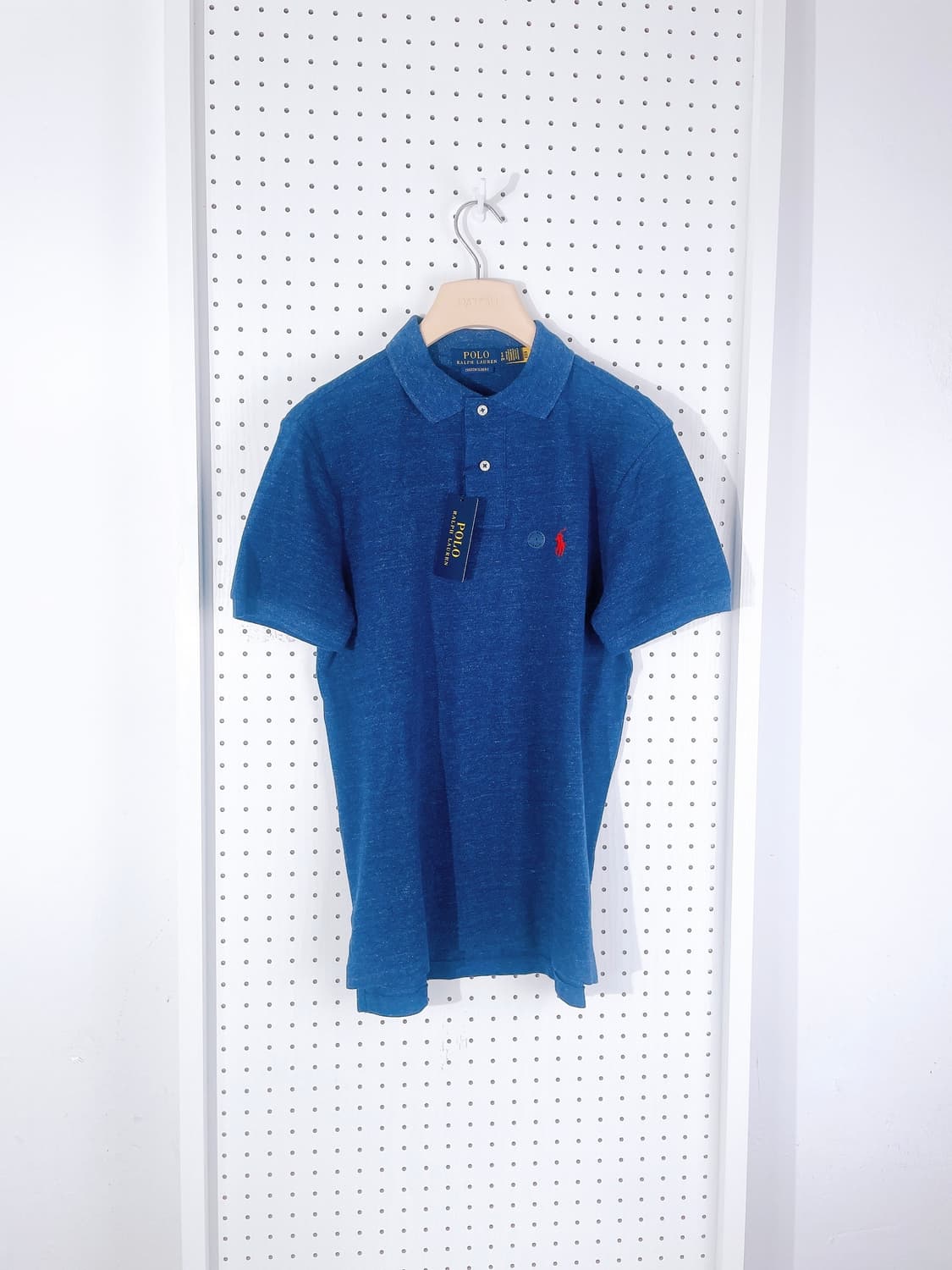 (정품/새상품) 폴로 공용 레드 와펜 카라티 커스텀 슬림핏 상품이미지1