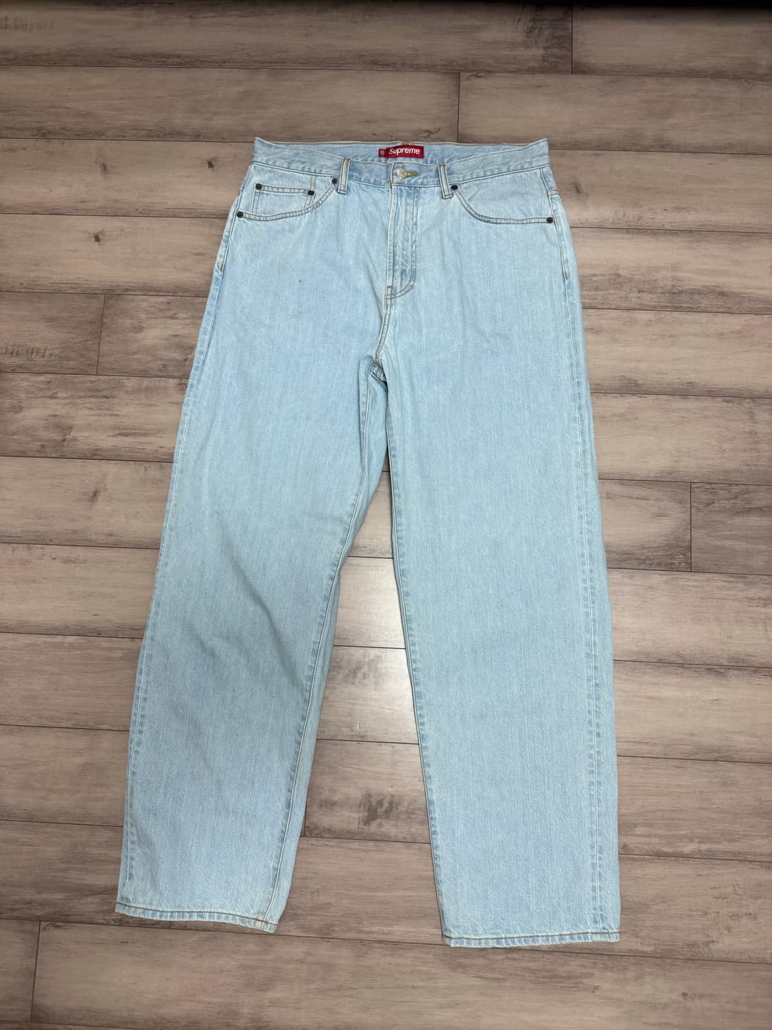 슈프림 배기 진 라이트 워시드 인디고 25fw 32사이즈 상품이미지1