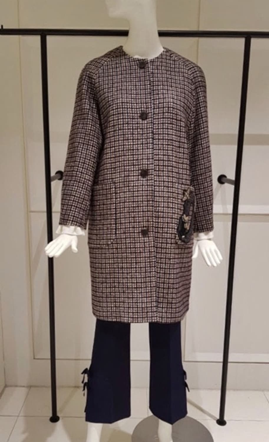 오즈세컨 비즈장식 노카라 코트  상품이미지1