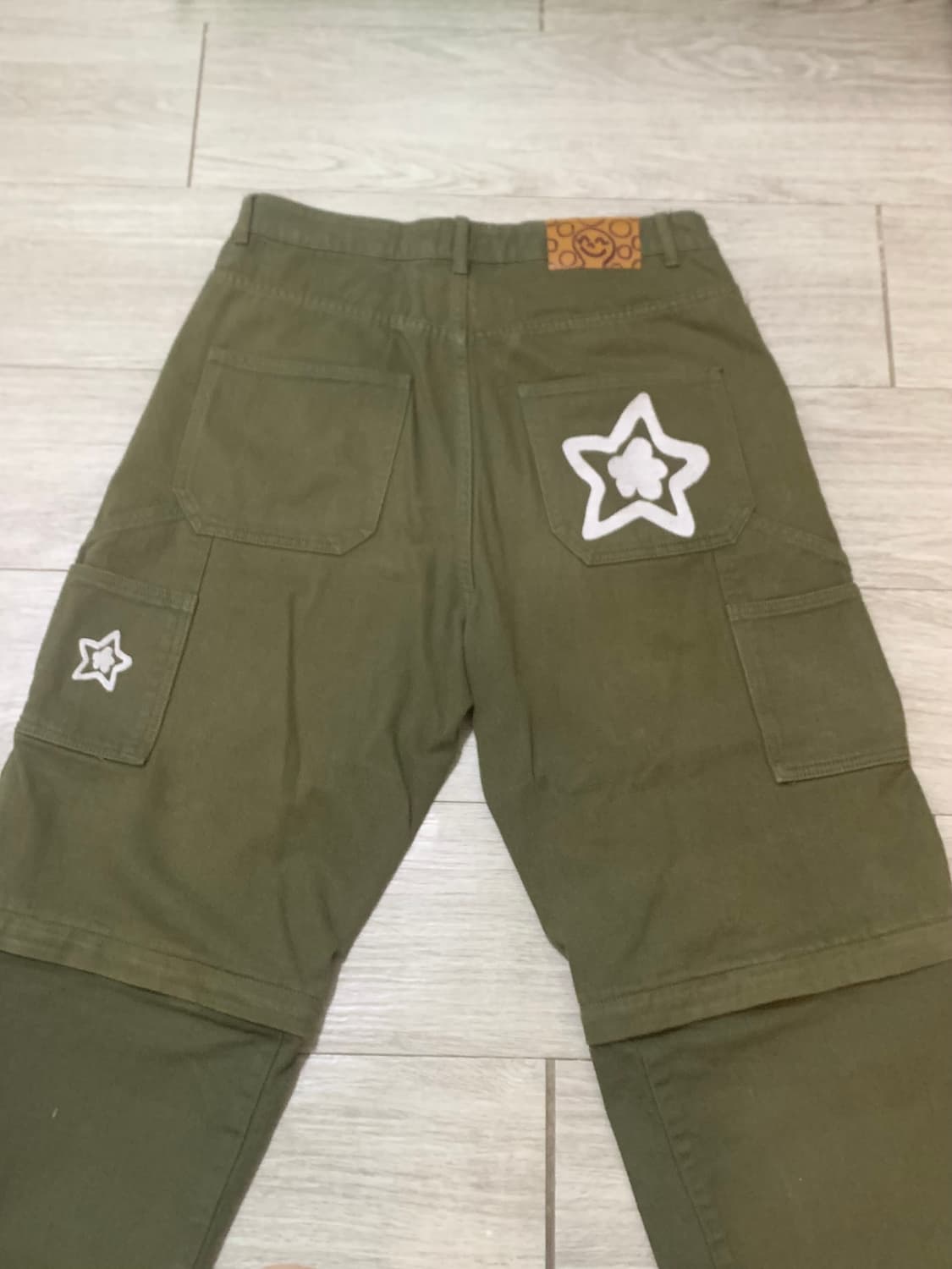 Star team olive zip off baggy jeans 상품이미지4