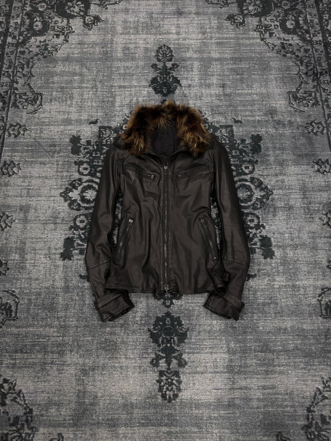 Shellac cow skin fur rider jacket 상품이미지2