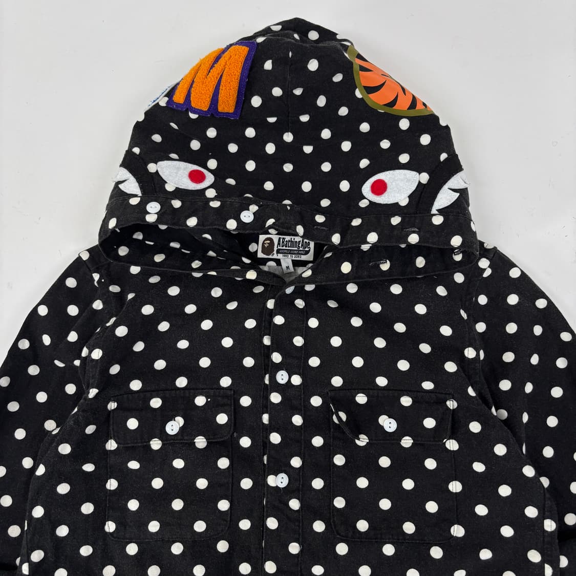 베이프 샤크 도트 후드 셔츠 상품이미지3