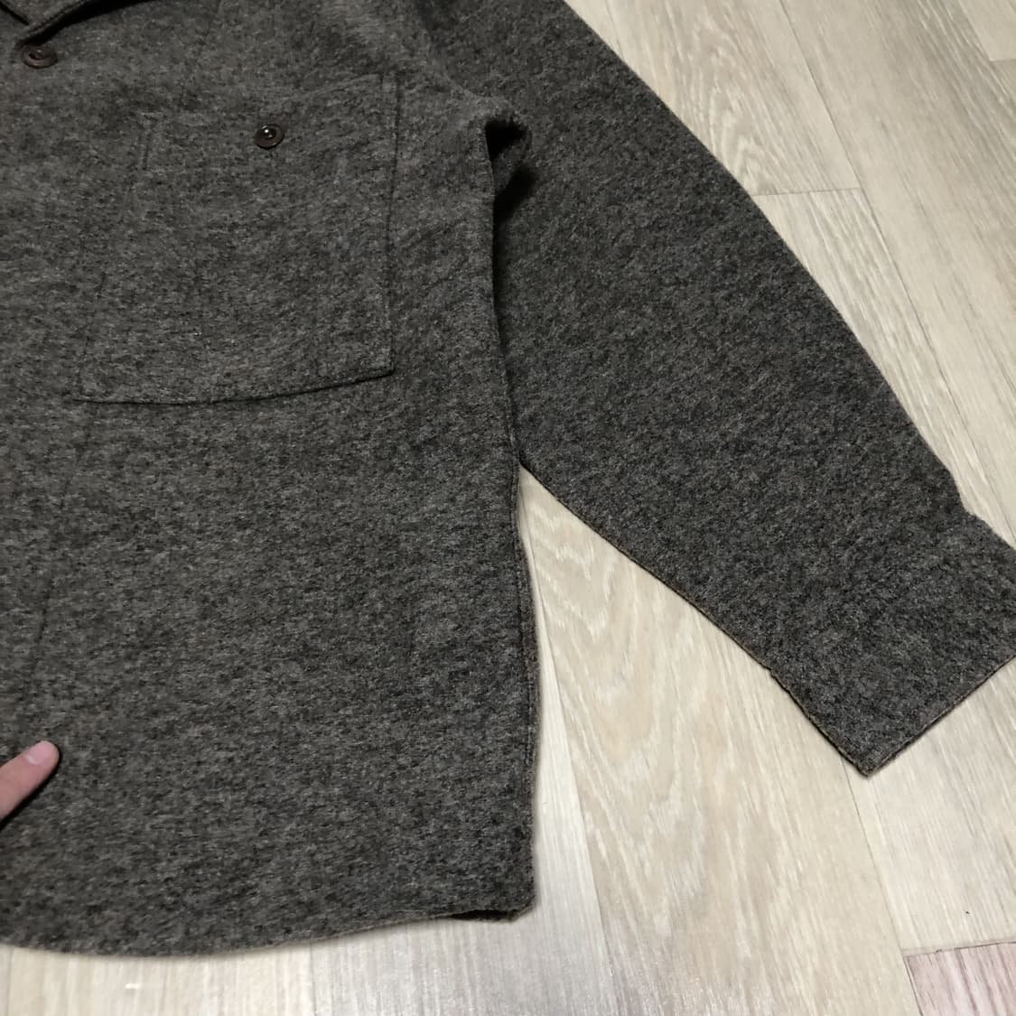 (M) 유니클로 U 후리스 저지 오버 셔츠 브라운 상품이미지4