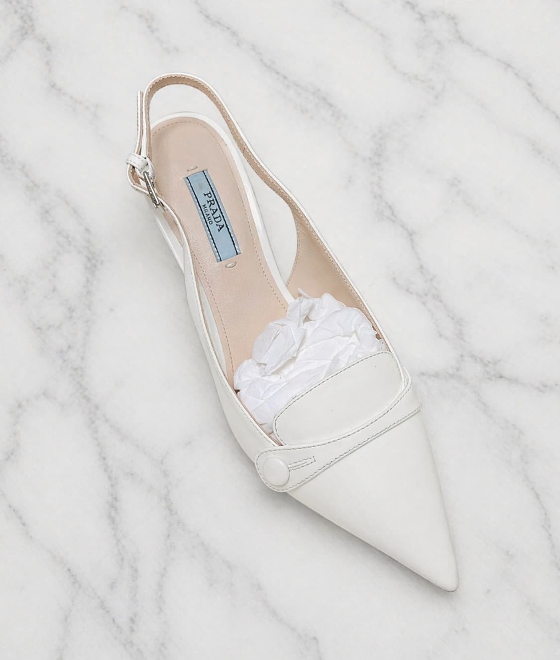 프라다 슬링백 힐 (오프화이트/아이보리) 라인 / 35 (220~225) 상품이미지3