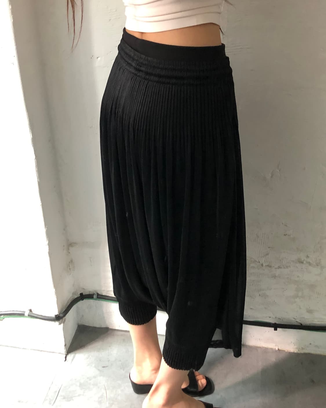 Issey Miyake 이세이미야케 블랙 플리츠 스커트 팬츠 상품이미지4