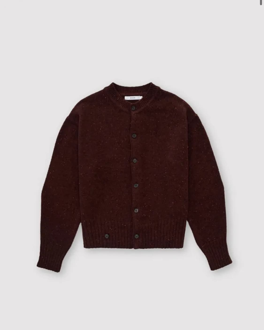 MODIFIED WOOL ROUND CARDIGAN - BRICK RED 상품이미지1